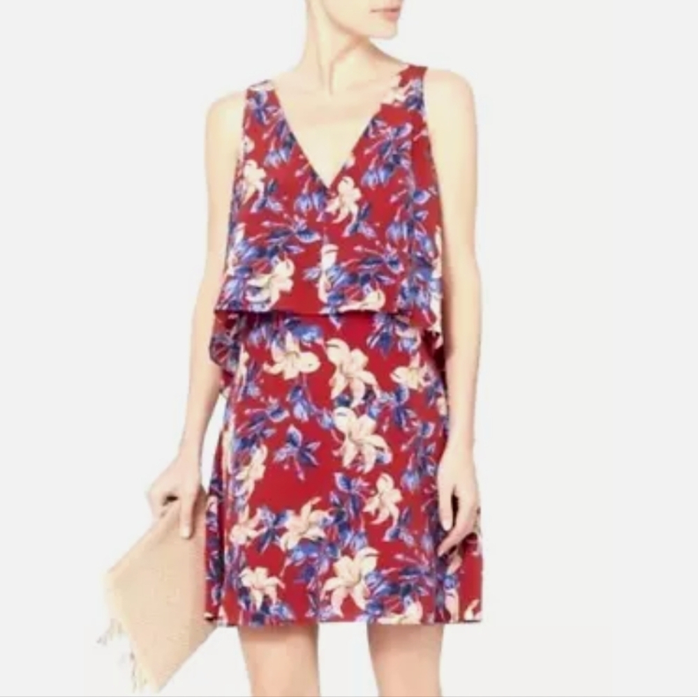 Intermix silk Lisette Layered floral print dress Large